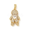 Rack Plating Brass Clear Cubic Zirconia Pendants KK-P277-38G-01-1