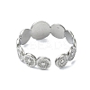 304 Stainless Steel Sun Flower Open Cuff Rings LS-RJEW-M019-28P-3