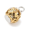 304 Stainless Steel Rhinestone Urn Ashes Pendants STAS-Q327-01-2
