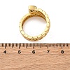 Brass Micro Pave Clear Cubic Zirconia Open Cuff Rings for Women LS-RJEW-G341-05G-02-5