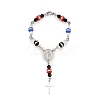 201 Stainless Steel Cross Charm Bracelets BJEW-B143-02P-4