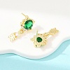 Brass Micro Pave Cubic Zirconia Dangle Stud Earrings EJEW-F405-24G-04-5