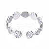 Non-Tarnish 304 Stainless Steel Flat Round Open Cuff Ring RJEW-T023-65P-2