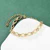 304 Stainless Steel Link Chain Bracelets for Women BJEW-Z143-22G-02-1