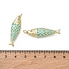 Brass Micro Pave Clear Cubic Zirconia Pendants KK-G522-43G-04B-3