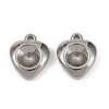 304 Stainless Steel Pendant Cabochon Settings STAS-L022-534P-1