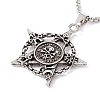 Alloy Star with Skull Pendant Necklace with 201 Stainless Steel Chains for Men Women NJEW-E016-14AS-1