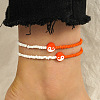 2Pcs Yin-yang Polymer Clay Glass Seed Beaded Stretch Anklet Sets for Women FS-WG3863F-05-1