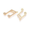 Brass Micro Pave Clear Cubic Zirconia Pendants KK-T074-110A-G-2
