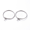 316 Surgical Stainless Steel Hoop Earring Findings STAS-J025-01H-P-P-2