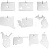 10Pcs 10 Style 201 Stainless Steel Pendants STAS-UN0036-64-1