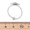304 Stainless Steel Rhinestone Cuff Rings RJEW-D306-23P-3