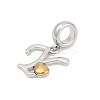 Brass European Dangle Charms LS-KK-Z097-01Y-GP-2