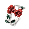 Zinc Alloy Enamel Open Cuff Rings for Women RJEW-U058-01P-4