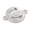 Rack Plating Brass Micro Pave Clear Cubic Zirconia Religion Virgin Mary Connector Charms KK-L224-094P-07-2