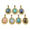 Natural Mixed Stone Oval Pendants G-B079-02G-1