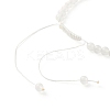 Round Natural White Jade Braided Bead Bracelet for Girl Women BJEW-JB06864-03-5