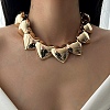 Iron 3D Heart Link Chain Choker Necklaces for Women NJEW-V003-02G-1