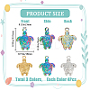 12Pcs 3 Colors Ion Plating(IP) 201 Stainless Steel Pendants STAS-CN0001-37-2