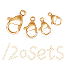 Brass Lobster Claw Clasps and Open Jump Rings KK-SC0001-41G-1