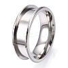 201 Stainless Steel Grooved Finger Ring for Women STAS-WH0039-09A-P-2