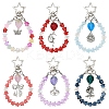 Glass Star & Alloy Bowknot Pendant Decoration HJEW-YW00071-01-2