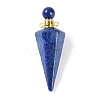 Dyed Natural Lapis Lazuli Faceted Cone Openable Perfume Bottle Big Pendants G-L524-18G-09-1
