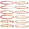 10Pcs Glass Seed Bead Stretch Bracelet Set LV7634-1-1