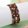 Natural Mookaite Round Bead Stretch Bracelets X-BJEW-L594-B05-2