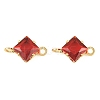 Brass Pave Cubic Zirconia Rhombus Connector Charms KK-P347-04G-03-2