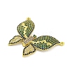 Brass Micro Pave Green Cubic Zirconia Pendants KK-R159-29G-2