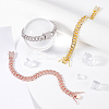 3Pcs 3 Colors Zinc Alloy Crystal Rhinestone Cuban Link Chain Anklets BJEW-GA0001-13-5