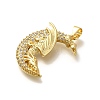Rack Plating Brass with Cubic Zirconia Pendants KK-Z086-13G-02-2