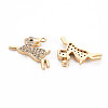 Brass Micro Pave Clear Cubic Zirconia Charms KK-S356-464-NF-2