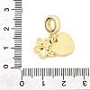 Brass Pink Enamel European Dangle Charms KK-F904-16G-3
