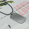 304 Stainless Steel Blank Military Dog Tag Pendant Necklaces LS-JF4506-3-1