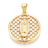 Brass Micro Pave Cubic Zirconia Pendants KK-N268-06G-1