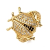 Brass Micro Pave Cubic Zirconia Adjustable Open Cuff Rings for Women RJEW-A072-01B-G-4