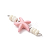 10Pcs 2 Styles Dyed Synthetic Turquoise Starfish Turtle Rondelle Beaded Connector Charms PALLOY-JF04058-5