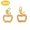 2Pcs Brass Micro Pave Cubic Zirconia Charms KK-YW0003-24B-1