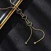 Triple Heart 304 Stainless Steel & Black Plastic Y Necklaces for Women NJEW-U032-13G-02-1