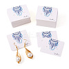 100Pcs Woven Web/Net with Feather Print Paper Jewelry Display Cards CDIS-TA0001-43-4