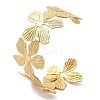 Ion Plating(IP) Flower 304 Stainless Steel Cuff Bangles for Women BJEW-A026-01G-02-4