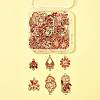 36Pcs 6 Styles Alloy Enamel Connector Charms FIND-FS0004-46B-8