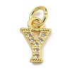 Initial Letter Brass with Cubic Zirconia Charms KK-Q814-26Y-G-1