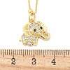 Brass Micro Pave Clear Cubic Zirconia Pendant Necklaces for Women LS-NJEW-M084-02G-04-3