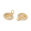 Rack Plating Brass Micro Pave Clear Cubic Zirconia Pendants ZIRC-C040-04G-3