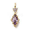 Brass Glass Pendants KK-U061-20G-06-1