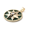 Brass Micro Pave Clear Cubic Zirconia Pendants KK-P260-30G-2