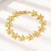 Summer Beach Brass Starfish Link Chain Bracelets BJEW-C118-04G-3